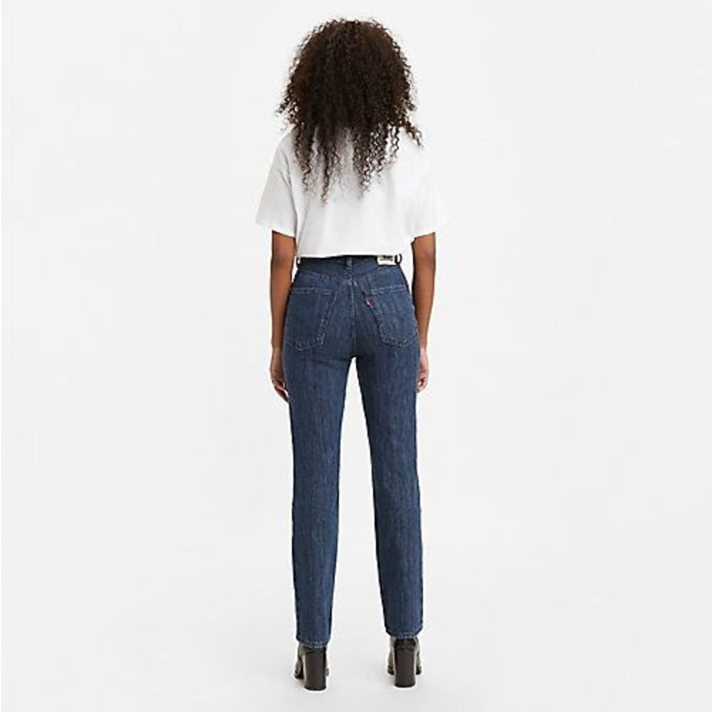 Levi's® WellThread® 70's High Rise Straight Fit Women's Jeans-Indigo Flower-Blue - Picture 3 of 4